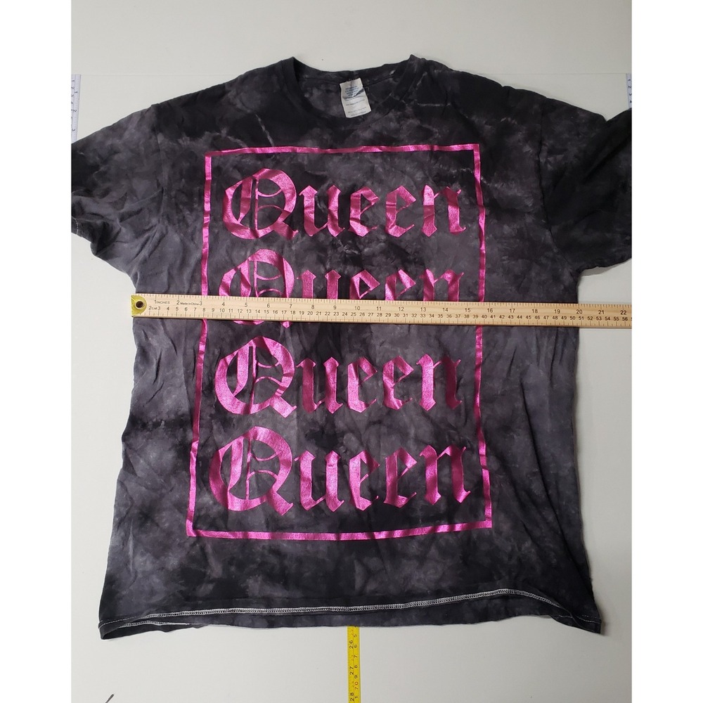 Delta Apparel Queen Tie Dye Graphic T Shirt Womens Large Y2K Goth Alt Grunge - Picture 3 of 6